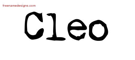 Cleo Vintage Writer Name Tattoo Designs