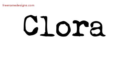 Clora Vintage Writer Name Tattoo Designs