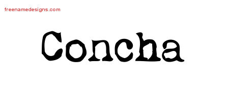 Concha Vintage Writer Name Tattoo Designs