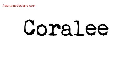 Coralee Vintage Writer Name Tattoo Designs