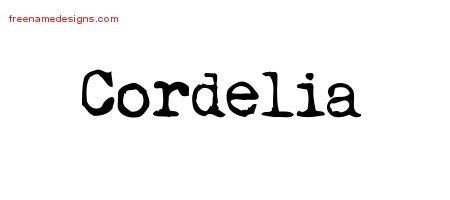 Cordelia Vintage Writer Name Tattoo Designs