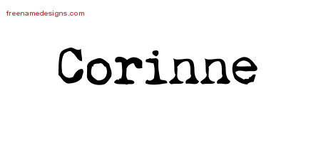 Corinne Vintage Writer Name Tattoo Designs