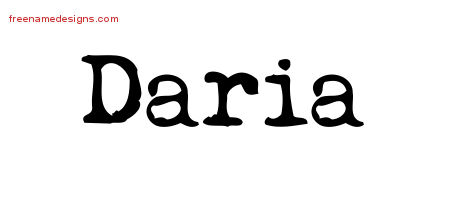 Daria Vintage Writer Name Tattoo Designs