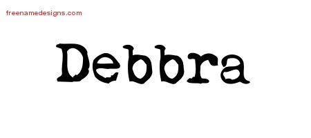 Debbra Vintage Writer Name Tattoo Designs
