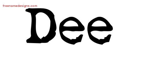Dee Vintage Writer Name Tattoo Designs