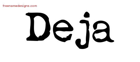 Deja Vintage Writer Name Tattoo Designs