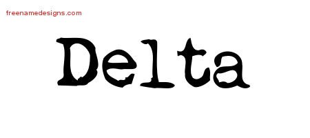 Delta Vintage Writer Name Tattoo Designs