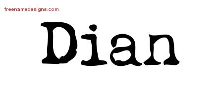 Dian Vintage Writer Name Tattoo Designs