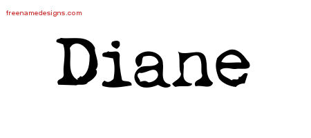 Vintage Writer Name Tattoo Designs Diane Free Lettering - Free Name Designs