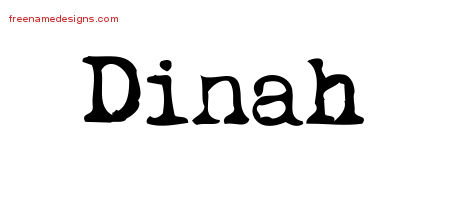 Dinah Vintage Writer Name Tattoo Designs