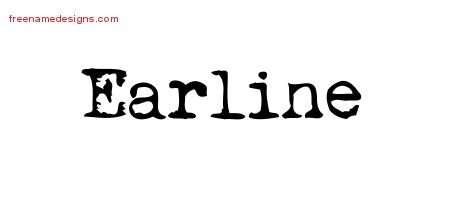 Earline Vintage Writer Name Tattoo Designs