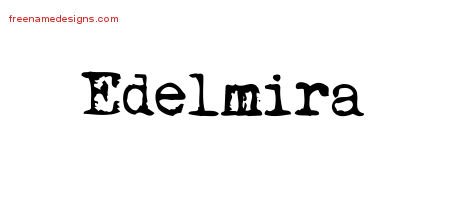 Edelmira Vintage Writer Name Tattoo Designs