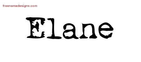 Elane Vintage Writer Name Tattoo Designs