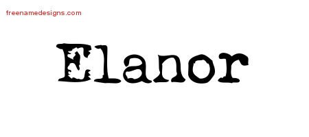 Elanor Vintage Writer Name Tattoo Designs