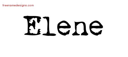 Elene Vintage Writer Name Tattoo Designs