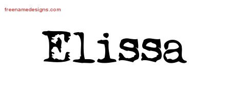 Elissa Vintage Writer Name Tattoo Designs