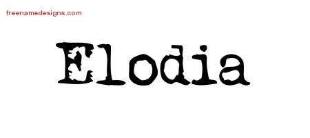 Elodia Vintage Writer Name Tattoo Designs