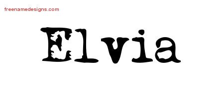 Elvia Vintage Writer Name Tattoo Designs