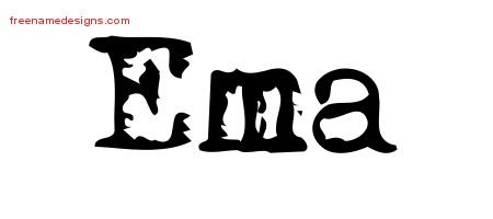 Ema Vintage Writer Name Tattoo Designs