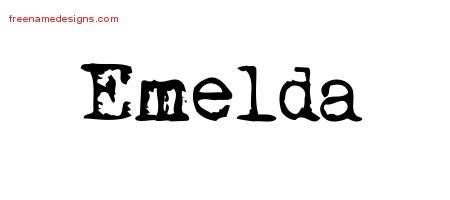 Emelda Vintage Writer Name Tattoo Designs