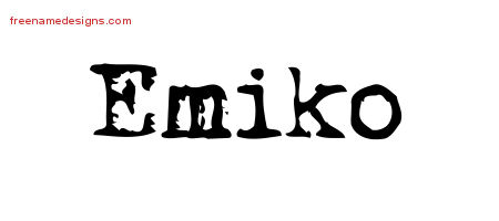 Emiko Vintage Writer Name Tattoo Designs