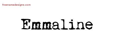 Emmaline Vintage Writer Name Tattoo Designs