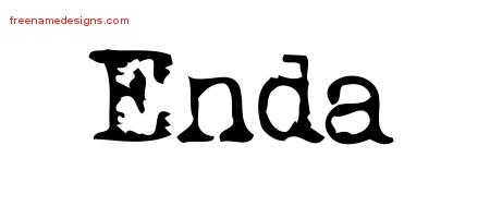 Enda Vintage Writer Name Tattoo Designs