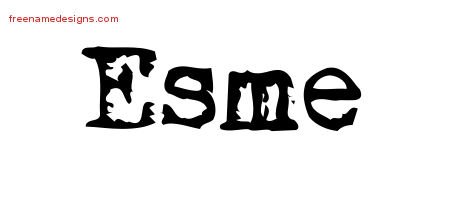 Esme Vintage Writer Name Tattoo Designs