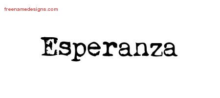 Esperanza Vintage Writer Name Tattoo Designs