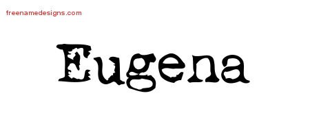 Eugena Vintage Writer Name Tattoo Designs