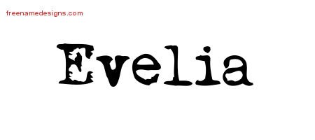 Evelia Vintage Writer Name Tattoo Designs