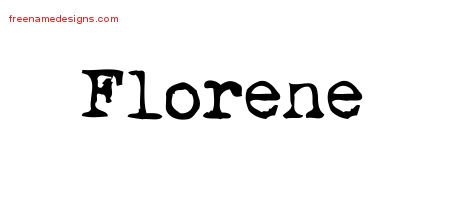 Florene Vintage Writer Name Tattoo Designs