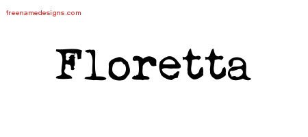 Floretta Vintage Writer Name Tattoo Designs