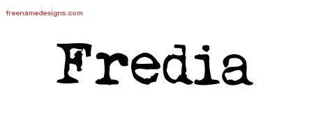 Fredia Vintage Writer Name Tattoo Designs