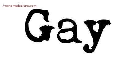 Gay Vintage Writer Name Tattoo Designs