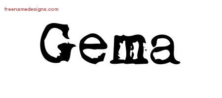 Gema Vintage Writer Name Tattoo Designs