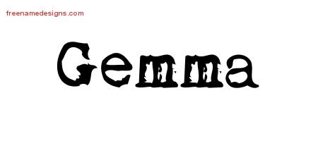 Gemma Vintage Writer Name Tattoo Designs