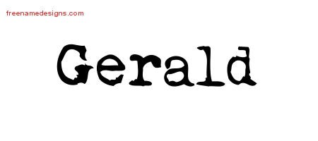 Gerald Vintage Writer Name Tattoo Designs