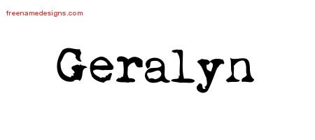 Geralyn Vintage Writer Name Tattoo Designs