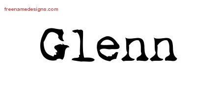 Glenn Vintage Writer Name Tattoo Designs