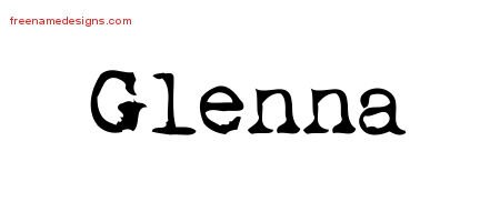 Glenna Vintage Writer Name Tattoo Designs