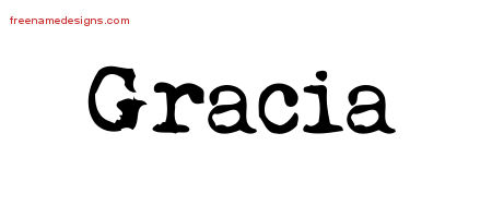 Gracia Vintage Writer Name Tattoo Designs