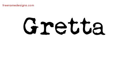 Gretta Vintage Writer Name Tattoo Designs