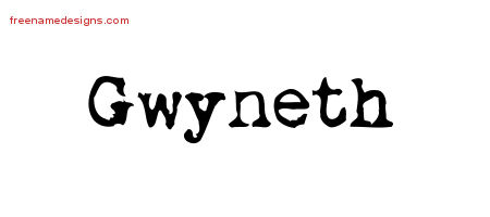 Gwyneth Vintage Writer Name Tattoo Designs