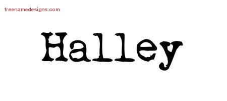 Halley Vintage Writer Name Tattoo Designs