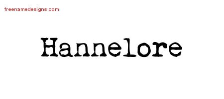 Hannelore Vintage Writer Name Tattoo Designs