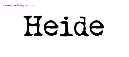 Heide Vintage Writer Name Tattoo Designs