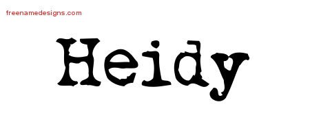 Heidy Vintage Writer Name Tattoo Designs