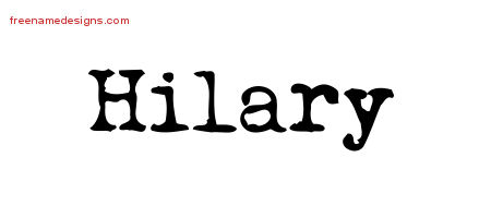Hilary Vintage Writer Name Tattoo Designs