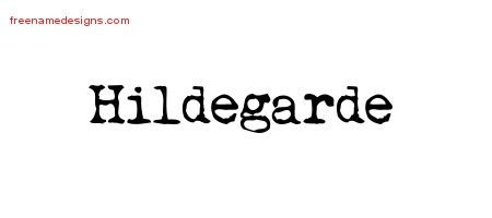 Hildegarde Vintage Writer Name Tattoo Designs